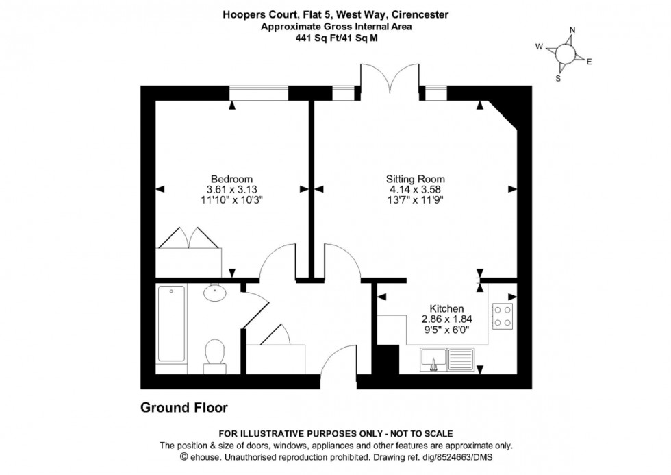 Floorplan for Hoopers Court, Cirencester, Gloucestershire